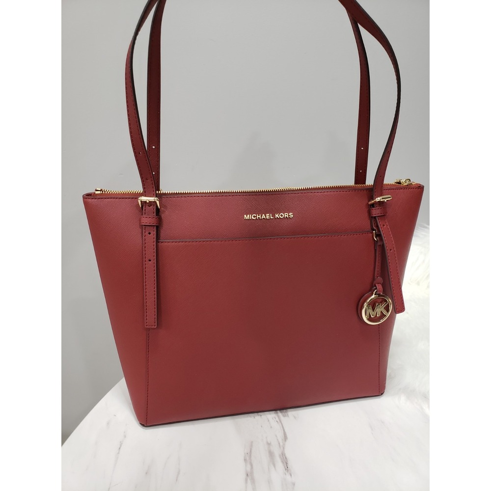 NEW Michael Kors Voyager Leather Tote Bag in Brandy NWT